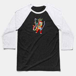 Cat playing saxophone modern cubist style Baseball T-Shirt